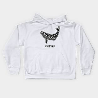 WHALE Logo Font Kids Hoodie